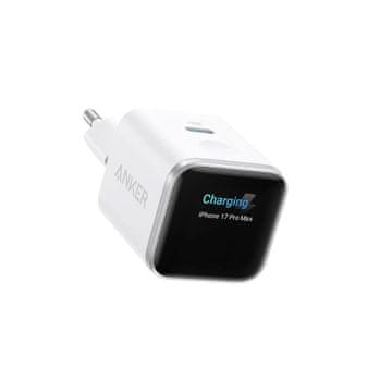 Anker Nano punjač 45W, Pametni zaslon, bijeli