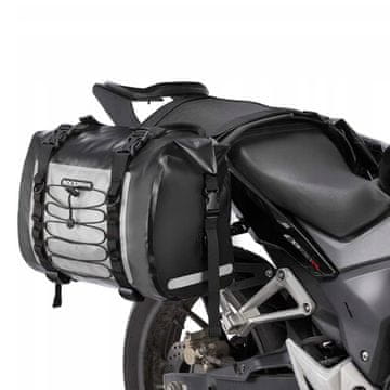ROCKBROS Dvostruka vodootporna torba za motocikl, dvije bisage, veliki kapacitet, 60L, siva