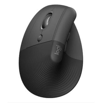 Logitech Lift Left vertikalni ergonomski bežični optički miš, crni