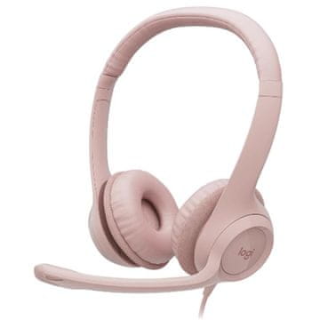 Logitech H390 USB ružičaste stereo slušalice s mikrofonom