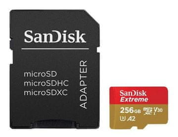 SanDisk MicroSDXC Extreme 256GB 190MB/s A2 C10 V30 UHS-I U3 sdsqxav-256G-GN6MA memorijska kartica