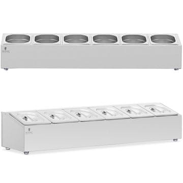 Royal Catering Stalak za ugostiteljske posude 6 x GN 1/6 11,4 l + posude s poklopcima