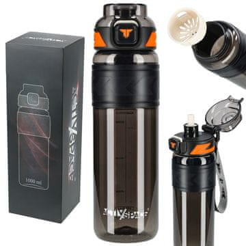 Tritan boca za vodu 1000 ml s mjernom posudom - crna