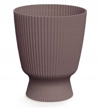 Prosperplast Okrugla plastična saksija za cvijeće s utorima na poklopcu, Marsala, 22 cm, Milly