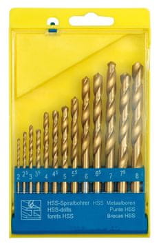 TOYA Set svrdla za metal od titana 2,0-8,0 mm 13 komada - W-22310