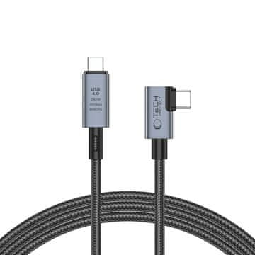 Tech-protect Kabel kutni i ravni USB-C 4.0 PD 240W 8K 40Gbps 1,5 m - sivi