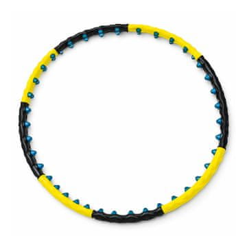 WOZINSKY Hula hoop s masažnim izbočinama, sklopivi - crno-žuti