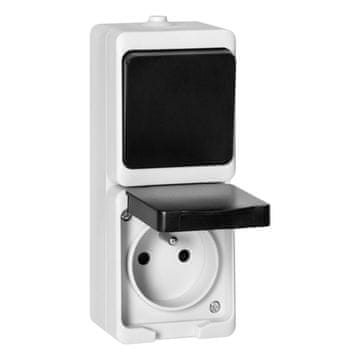Orno Prekidač + utičnica 2P+Z vodeni mini IP54 - ON-7307/WB
