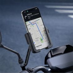 BASEUS Držač za telefon za motocikl s nosačem za amortizer za retrovizor - crni