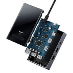 BASEUS 8u1 hub HDMI DisplayPort vga USB-A USB-C adapter - sivi