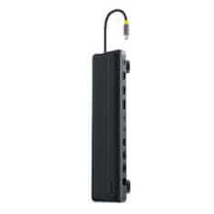 BASEUS Hub priključna stanica 12-u-1 USB-C HDMI DisplayPort USB-A SD/microSD RJ45 PD - siva