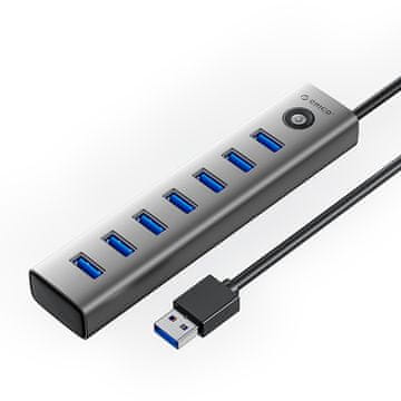 Orico Hub CL7U-U3 razdjelnik 7x USB-A USB-C 5V 3A 1m - sivi