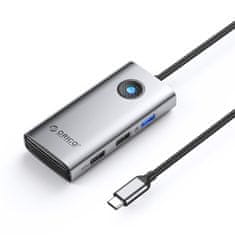 Orico ADAPTER ZA RAZDJELJIVANJE USB-C NA USB-A USB-C PD HDMI 5U1 SIVI