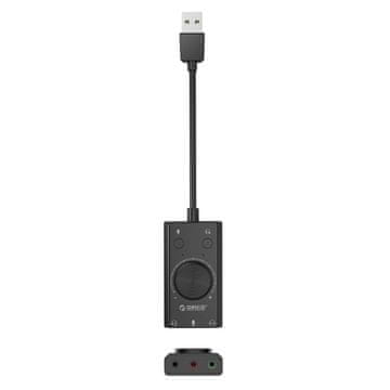Orico SC2 vanjska višenamjenska USB-A zvučna kartica - crna