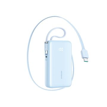 Joyroom Powerbank 10000mAh 35W s uvlačivim USB-C kabelom i Lightning vrpcom - plava