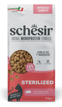 Schesir monoproteinska sterilizirana suha hrana za mačke sa šunkom 10 kg