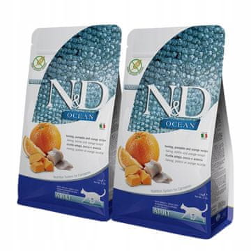 Farmina N&D Ocean cat haringa, bundeva i naranča adu 2x1,5 kg