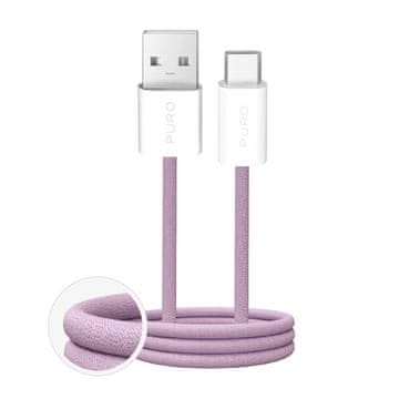 Puro Fabrik 2.0 10W pleteni USB-A - USB-C kabel 1,5 m - ružičasti