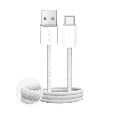 Puro Fabrik 2.0 10W pleteni USB-A - USB-C kabel 1,5 m - bijeli