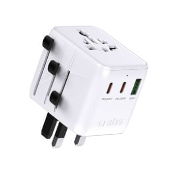 SBS USB-C USB-A EU UK US AUS JP UTIČNICA PUTNI ADAPTER BIJELI
