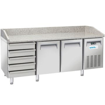 Arktic Hlađeni stol za pizzu s granitnom pločom, 2 pretinca, 6 ladica, 362 l, 210 W