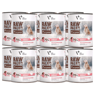 VetExpert Mokra hrana za pse VetExpert Raw Paleo svinjetina Adult Can 12x800g
