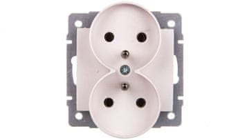 Kanlux Logi dvostruka utičnica 2x2P+Z vijčana 16A 250V bijela 25092