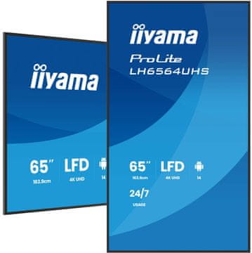 iiyama LH6564UHS-B1AG 65" 4K UHD digitalni signage Android 24/7