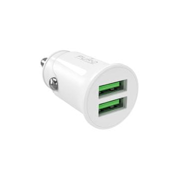 Puro 2x USB-A Pro Lite 10W auto punjač - bijeli