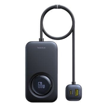 BASEUS Auto punjač s uvlačivim kabelom za 6 uređaja 60W - crni