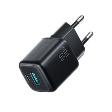 Joyroom 33W USB-A USB-C zidni punjač - crni