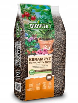 BioVita Ekspandirana glina za vrtlarstvo 8-16 mm u posudama, učinkovita, čista, 18 l