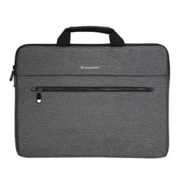 WOZINSKY Wozinsky WTL-15 torba za laptop 15,6" s ručkom i metalnim patentnim zatvaračem - siva