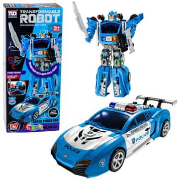 Robot Policijski robot 2u1: auto, lansirni, svjetla, zvukovi