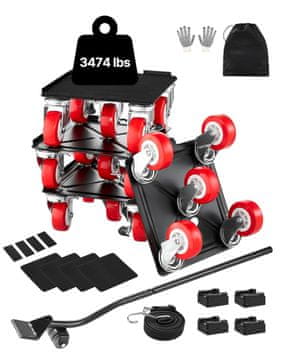 VEVOR Set kolica za namještaj, teška konstrukcija, 175x160x70 mm, crna