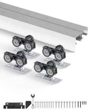 VEVOR Set okova za klizna vrata 1829x102.6x55.6 mm aluminij