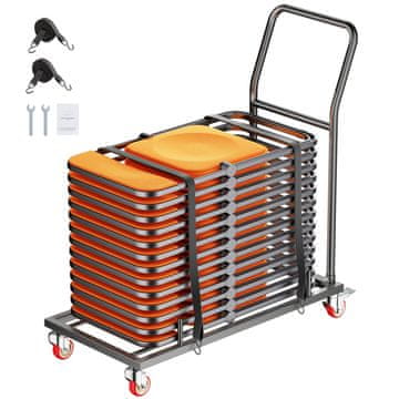 VEVOR Stalak za sklopive stolice 108.0x50.8x109.0 cm Crni metal