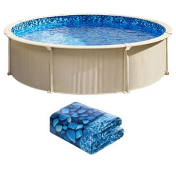 VEVOR Obloga za bazen 18 ft okrugla 549x147 cm plava