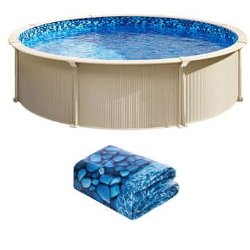 VEVOR Obloga za bazen 30ft okrugla 914x120 cm plava