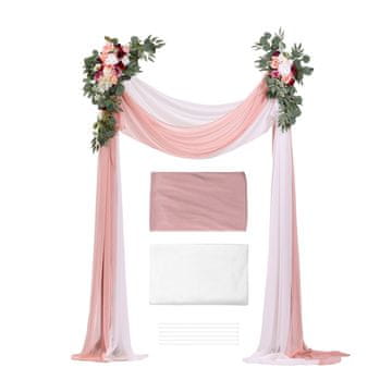 VEVOR Set cvijeća za vjenčani luk 4 dijela 6400x760 mm ružičasta