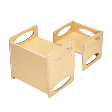 VEVOR Set za stol i stolicu za odvikavanje, podesiva visina, 38x30x36.2 cm, prirodna boja