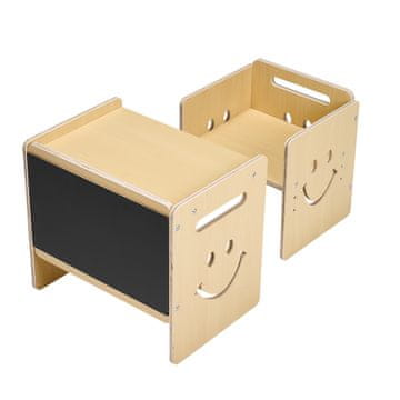 VEVOR Set stol i stolica za odvikavanje 424x300x385 mm prirodni podesivi