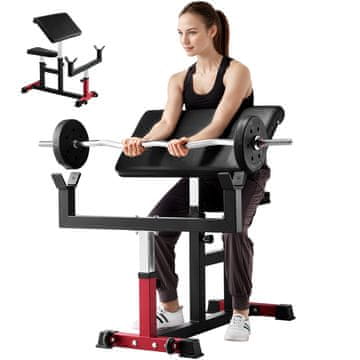 VEVOR Klupa za pregib bicepsa podesiva 200 kg crna