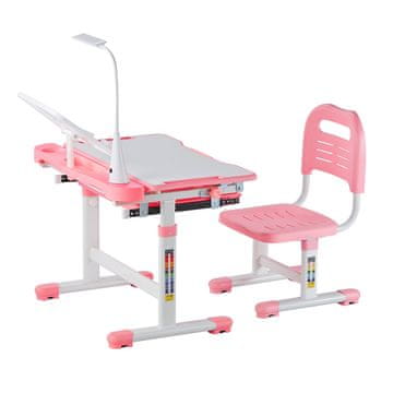 VEVOR Set dječjeg radnog stola i stolice 700x510x530 mm ružičasti