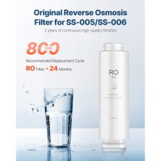 VEVOR Patrona za filter vode s reverznom osmozom SS-009 100x341 mm Bijela
