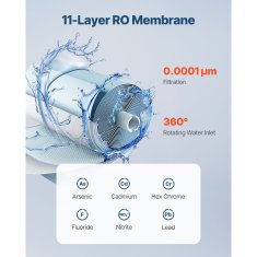 VEVOR Patrona za filter vode s reverznom osmozom SS-009 100x341 mm Bijela