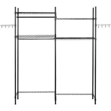 VEVOR Polica za spremište u praonici, 4 razine, 161x34x196.5 cm, crna