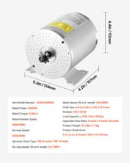 VEVOR Električni bezkoračni DC motor komplet 3000W 72V 4900rpm 134x107x112 mm