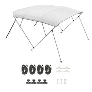 VEVOR Bimini nadstrešnica za brod 4 luka 244x216x137 cm svijetlo siva