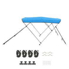 VEVOR Bimini krov za čamac s 3 luka 183x200-213x117 cm plave boje